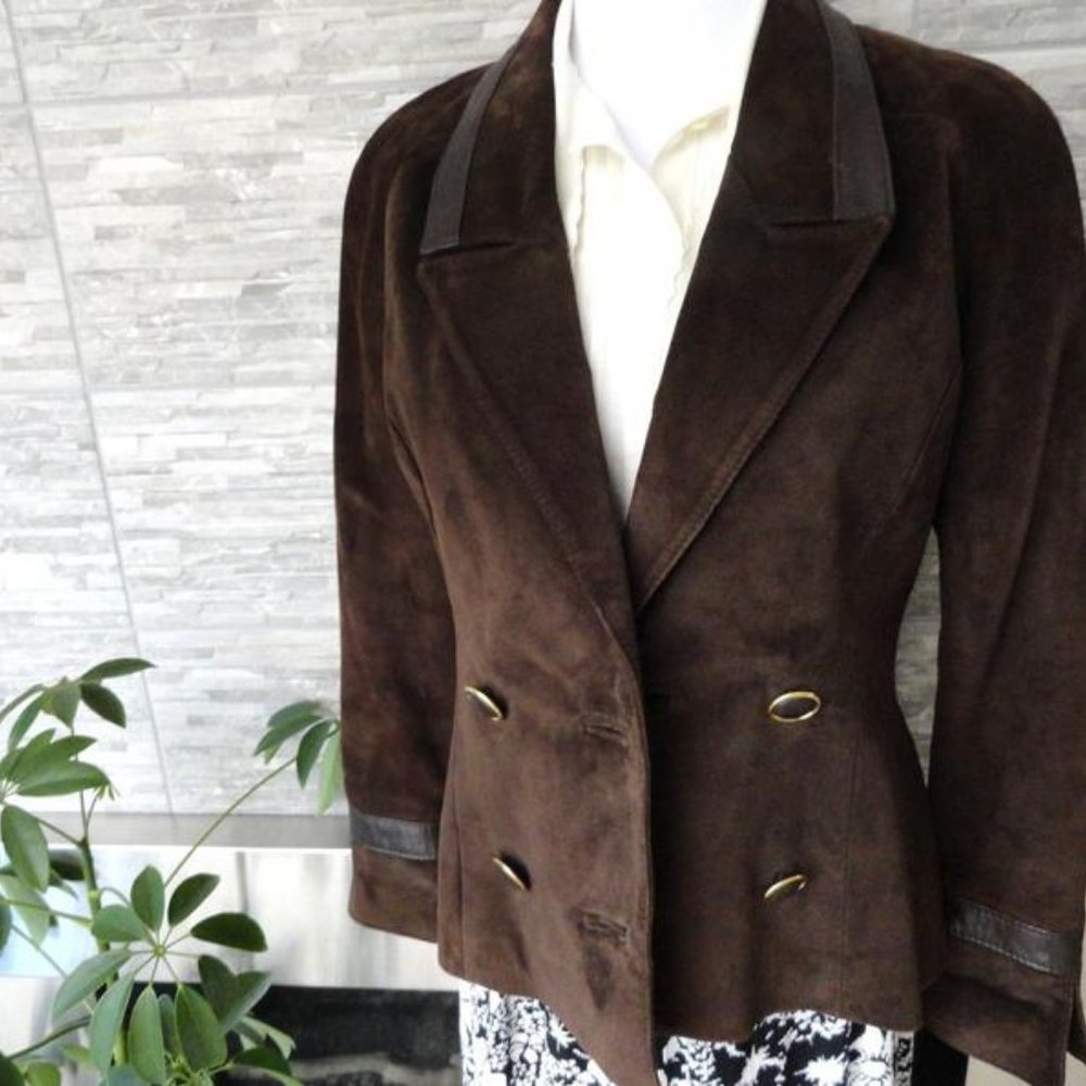 Vintage Danier Brown Suede Leather Jacket Blazer